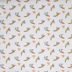 Printed Cotton KEZAKOI White / Forest Multicolored